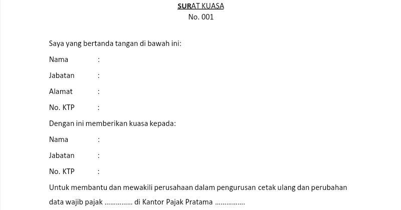 Detail Surat Kuasa Pengurusan Pajak Nomer 33