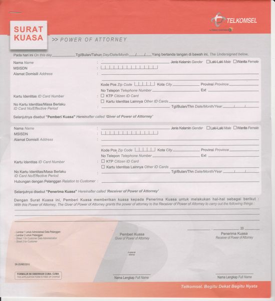 Detail Surat Kuasa Telkomsel Nomer 12