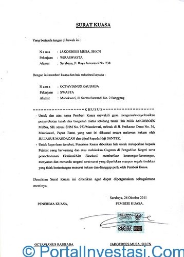 Detail Surat Kuasa Utang Piutang Nomer 6