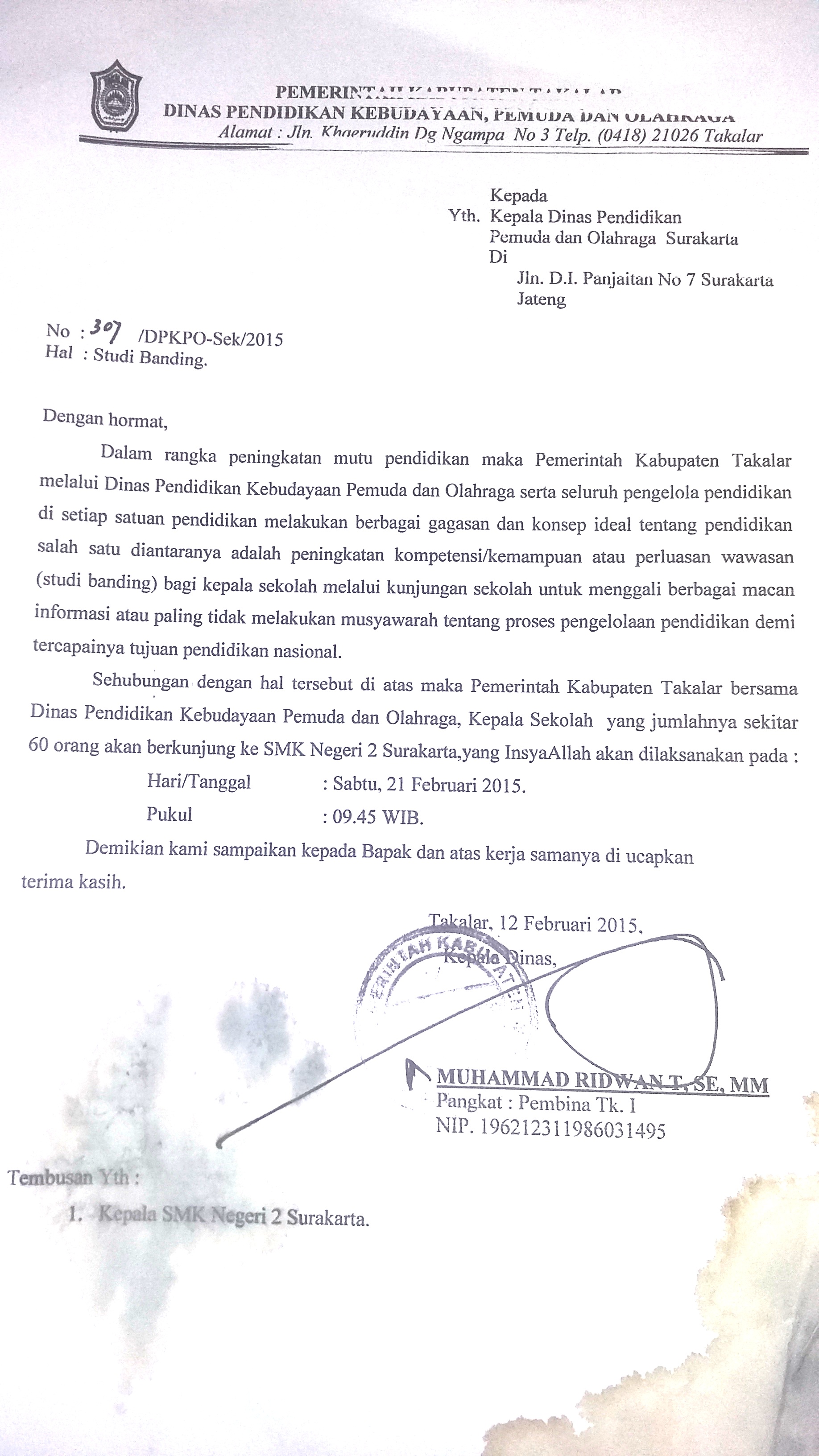 Detail Surat Kunjungan Kerja Nomer 39