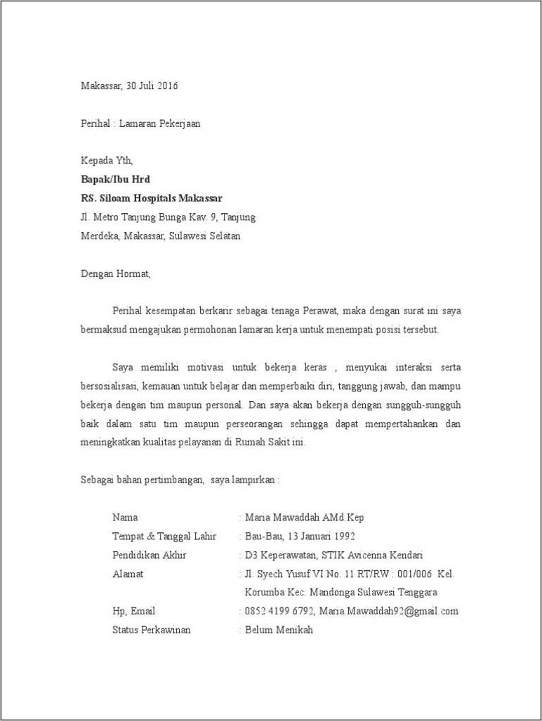 Detail Surat Lamaran Bpjs Nomer 52