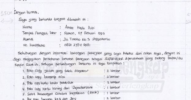 Detail Surat Lamaran Cpns Tulis Tangan Nomer 39