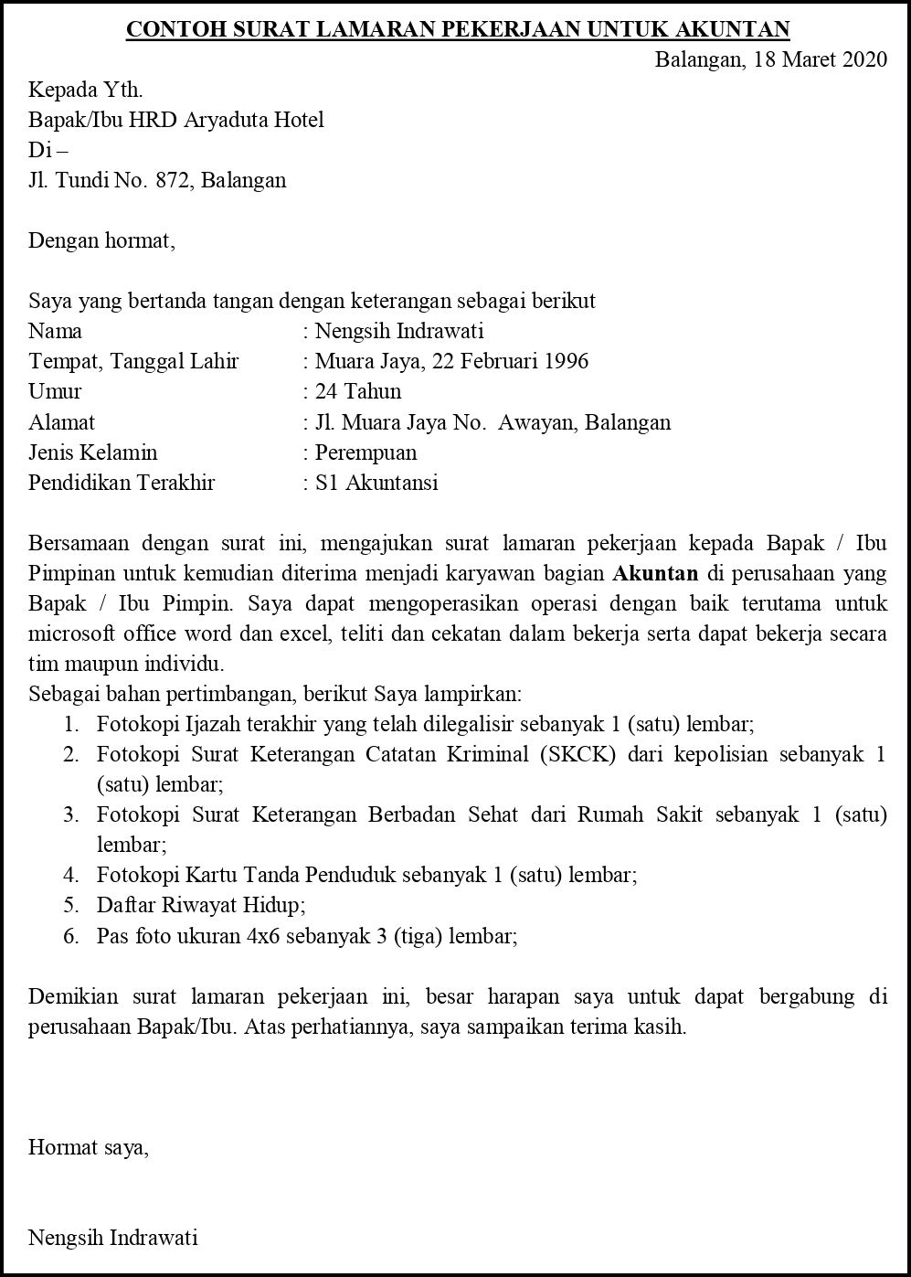 Detail Surat Lamaran Kerja Accounting Nomer 7