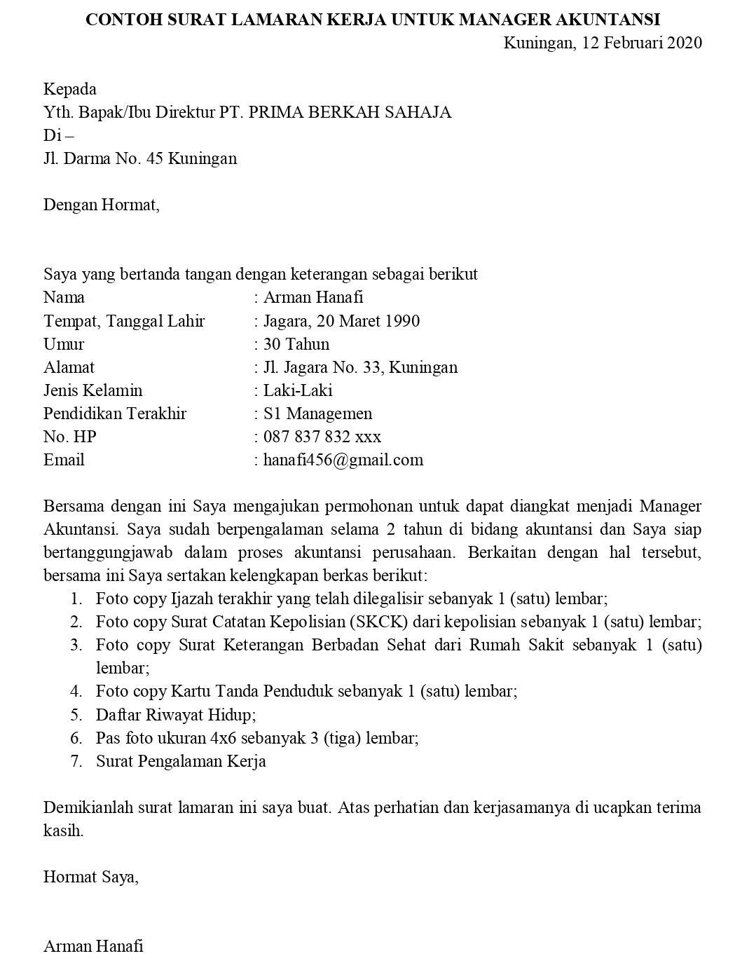 Detail Surat Lamaran Kerja Accounting Nomer 9