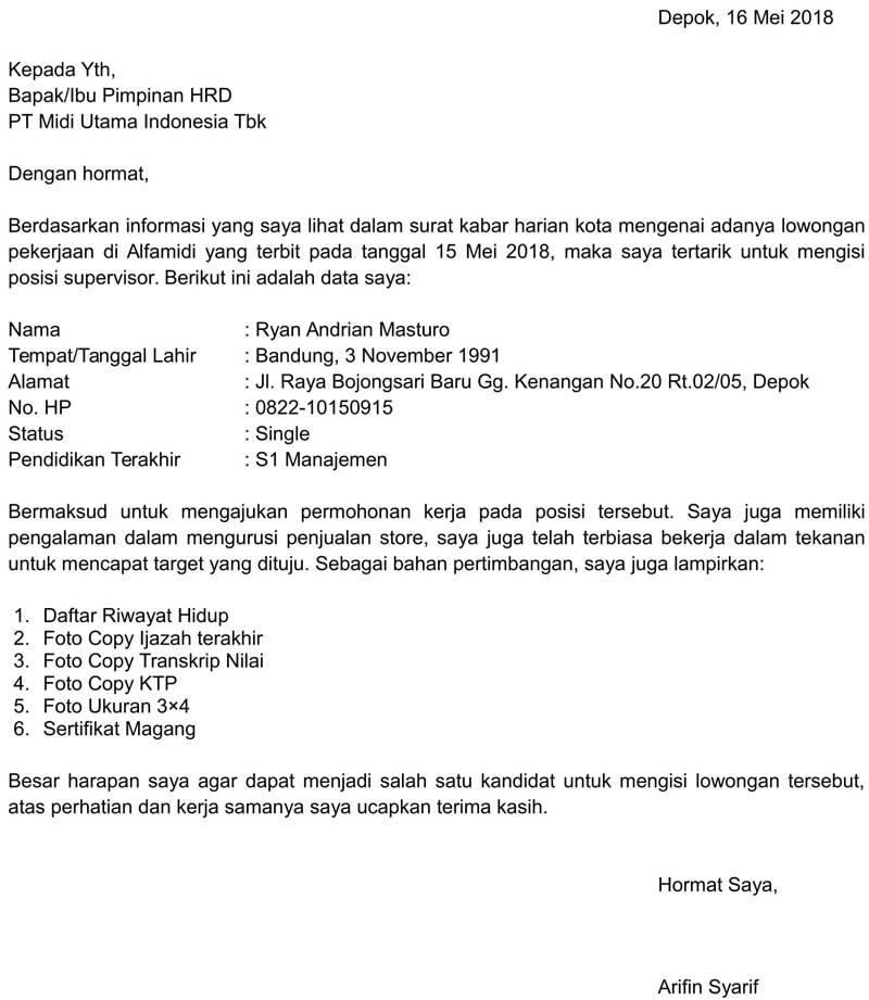 Detail Surat Lamaran Kerja Beli Di Fotocopy Nomer 46