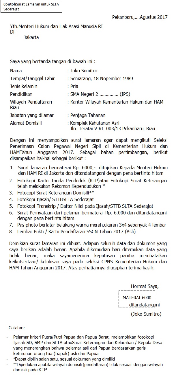 Detail surat lamaran kerja pns koleksi nomer 12