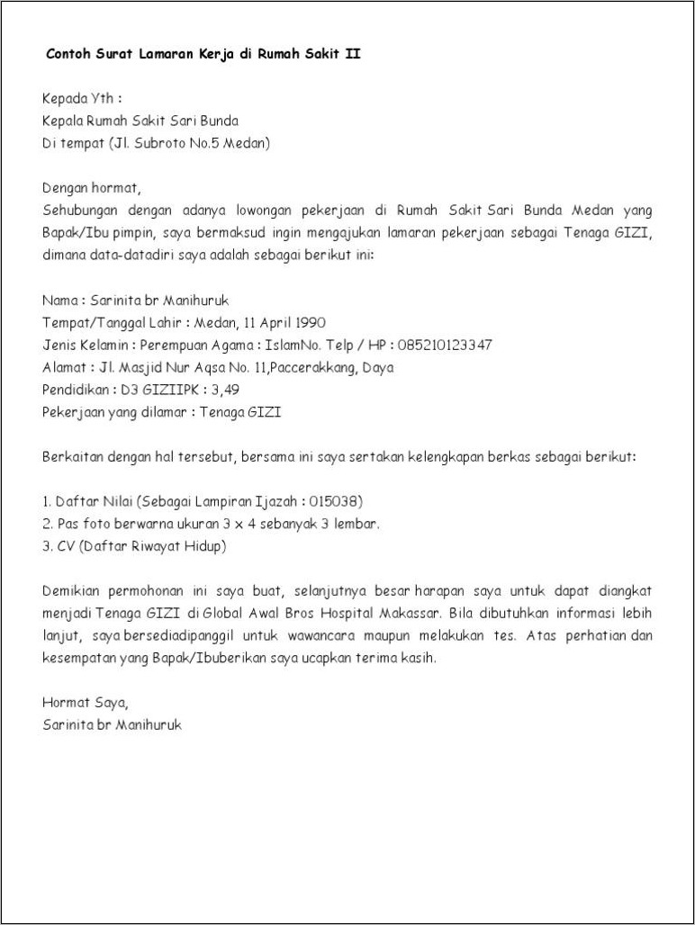 Detail Surat Lamaran Kerja Spbu Nomer 16