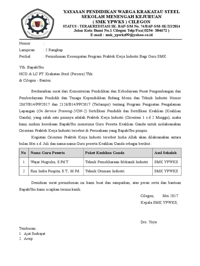 Detail Surat Lamaran Magang Nomer 35