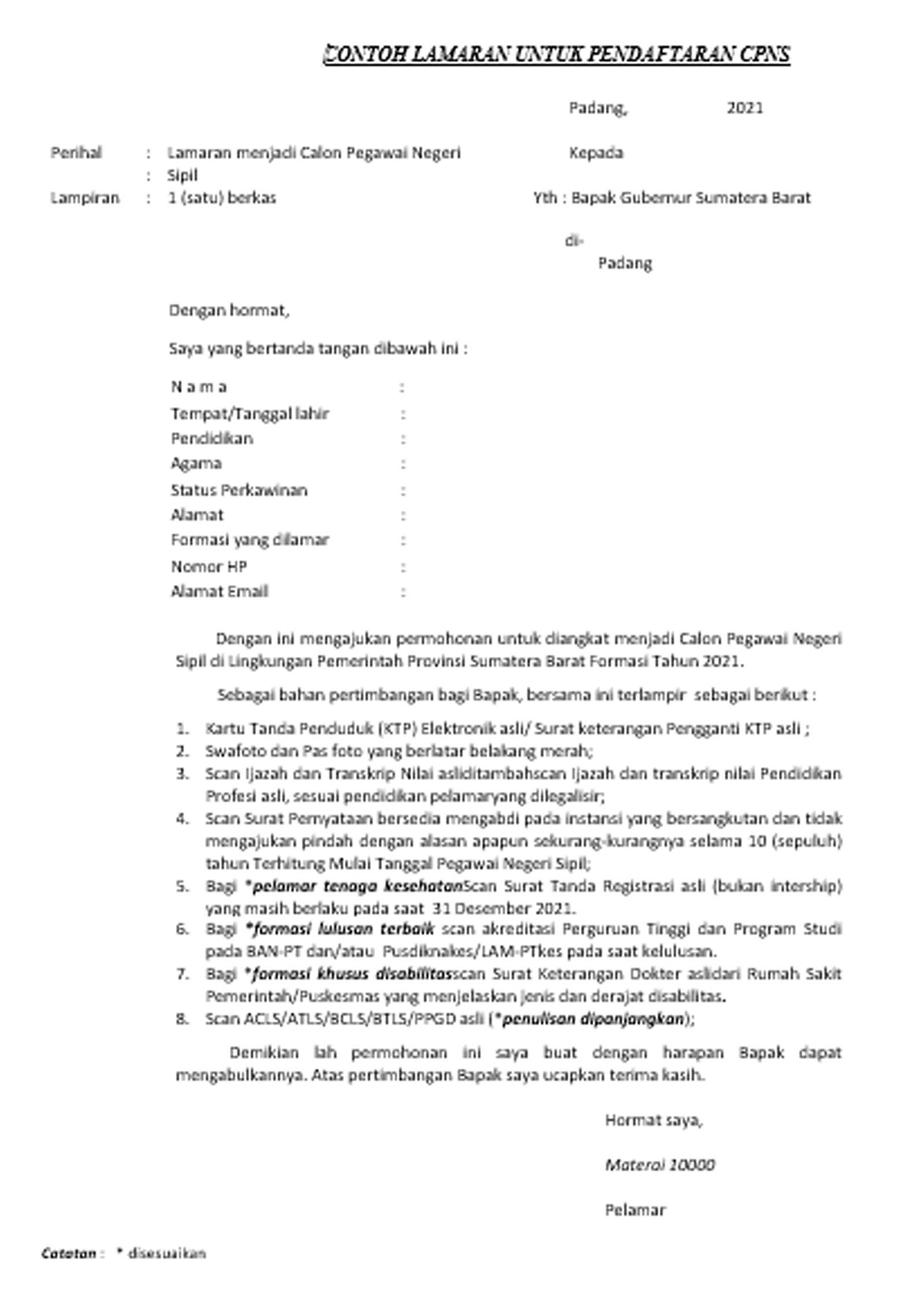 Download Surat Lamaran Pekerjaan Lengkap Nomer 32