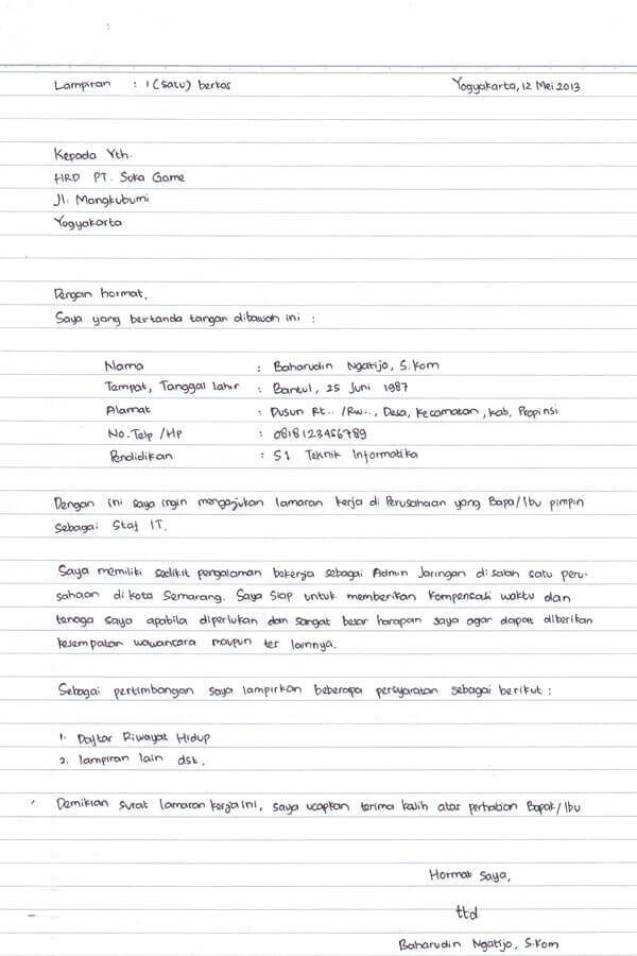 Detail Surat Lamaran Simple Nomer 32