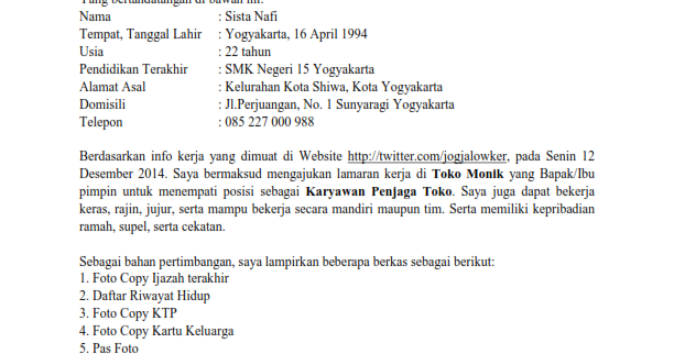 Detail Surat Lamaran Toko Nomer 33