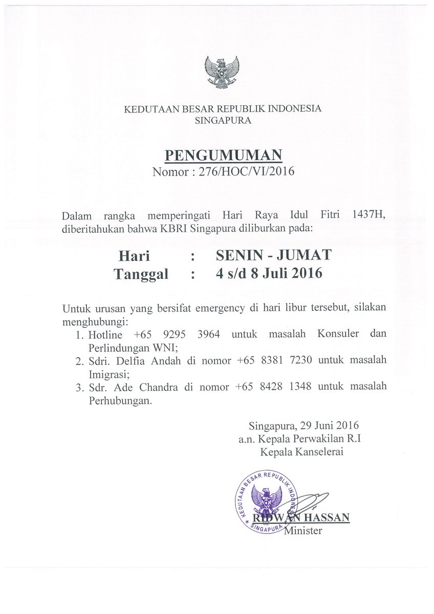 Detail Surat Libur Idul Fitri Nomer 20