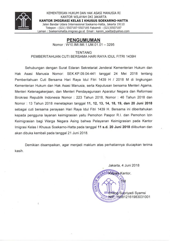 Detail Surat Libur Idul Fitri Nomer 30