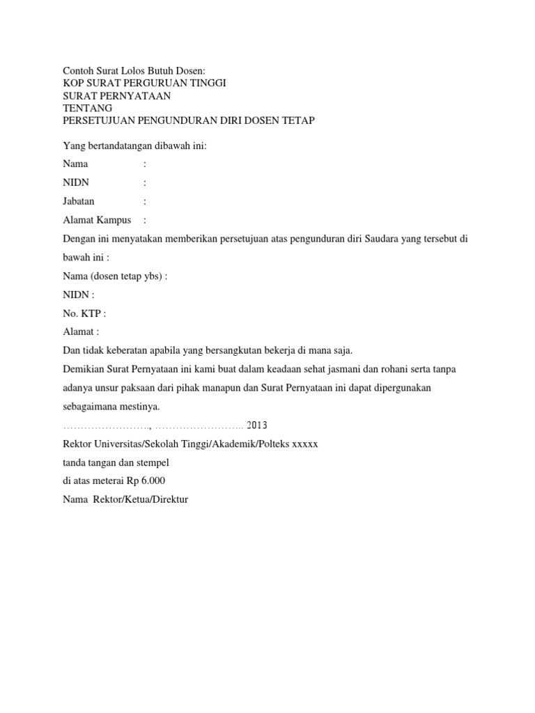 Detail Surat Lolos Butuh Nomer 15