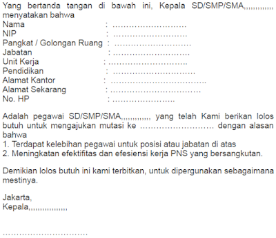 Detail Surat Lolos Butuh Nomer 18