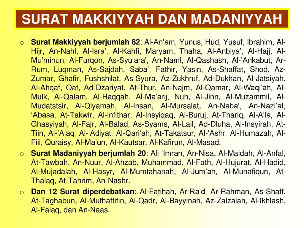 Detail Surat Madaniyah Dan Makkiyah Nomer 8