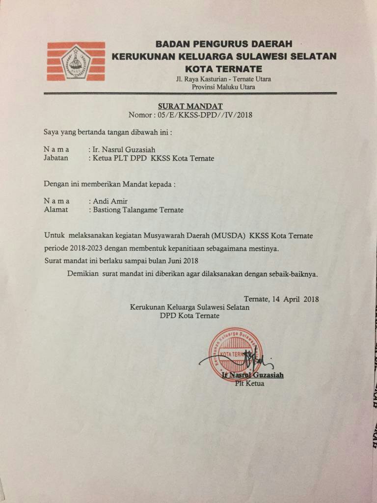 Detail Surat Mandat Organisasi Nomer 32