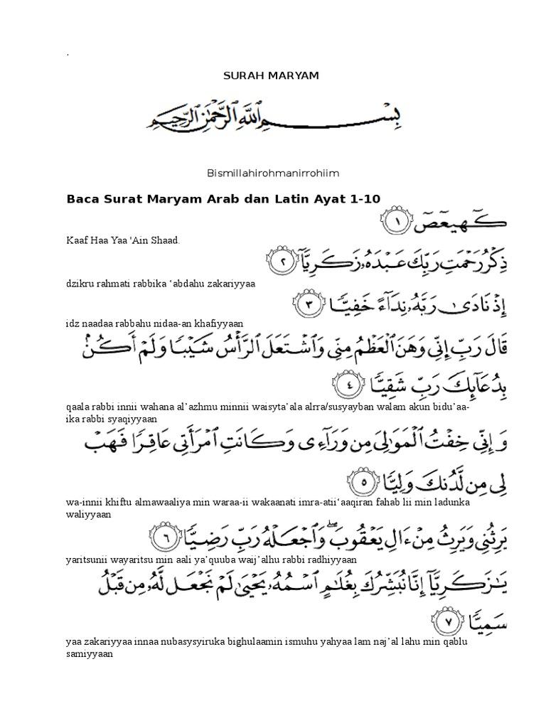 Detail Surat Maryam Arab Dan Latin Nomer 30