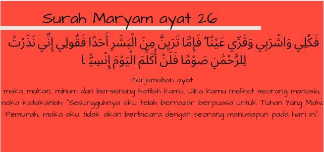 Detail Surat Maryam Ayat 26 Nomer 22