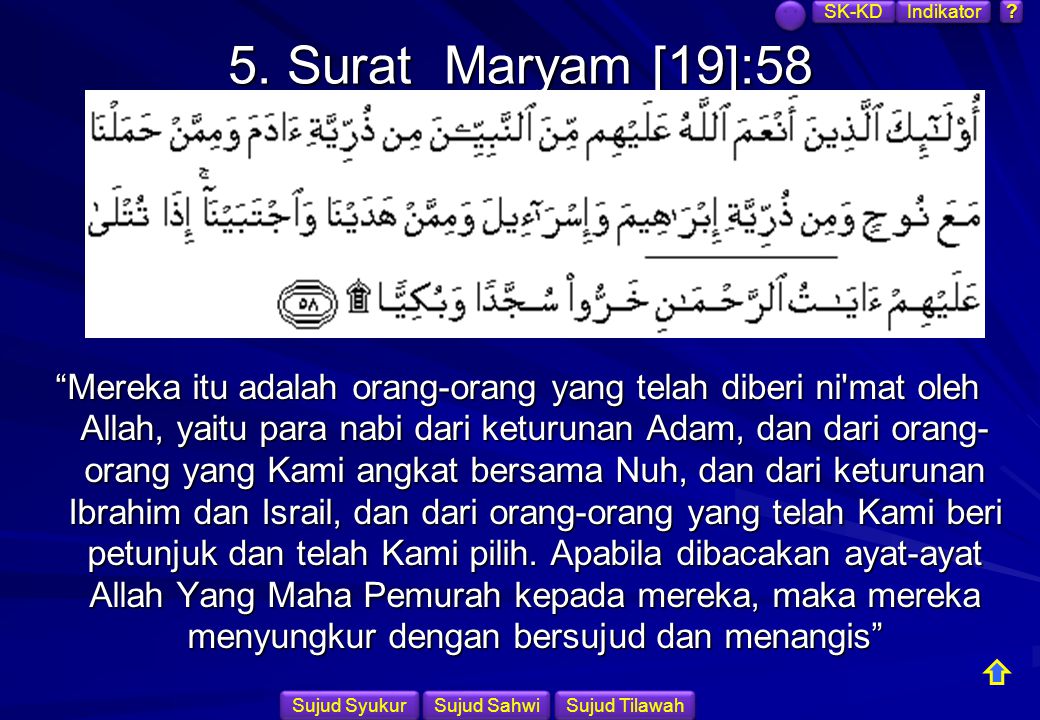 Detail Surat Maryam Ayat 58 Nomer 11