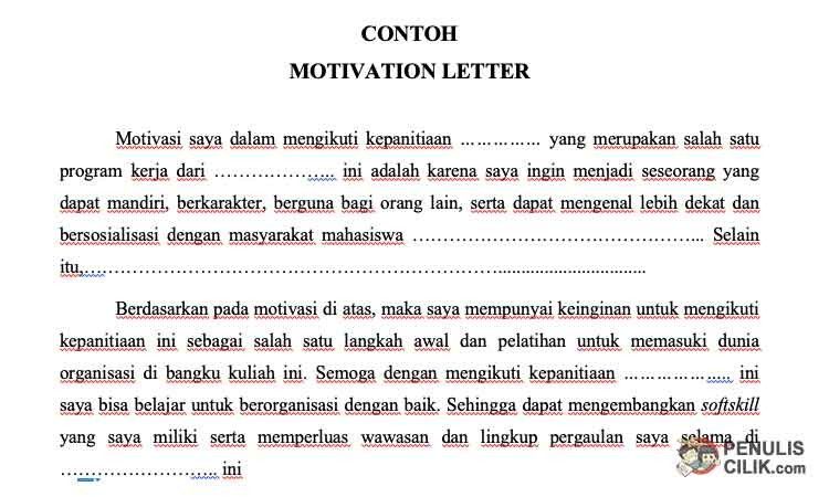 Detail Surat Motivasi Kerja Nomer 26