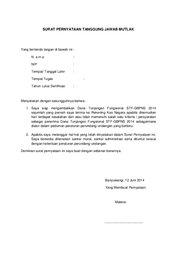 Detail Surat Mutlak Orang Tua Nomer 33