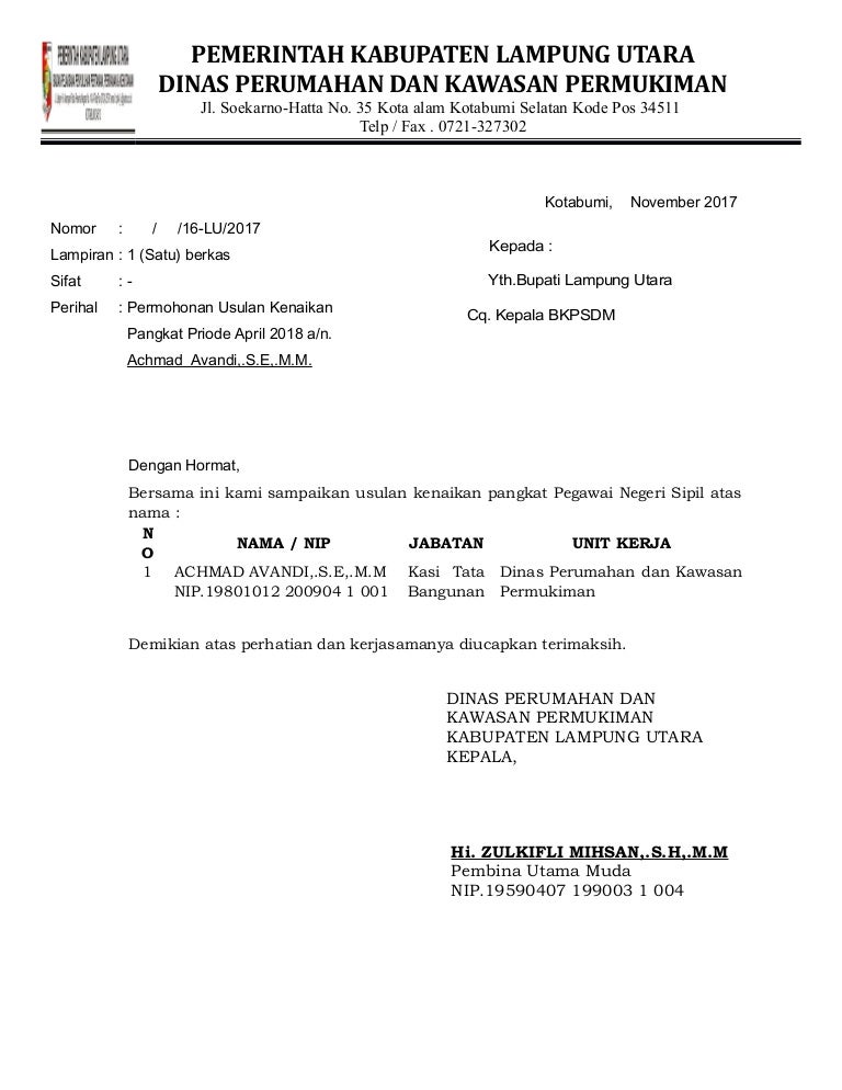 Detail Surat Naik Jabatan Nomer 2