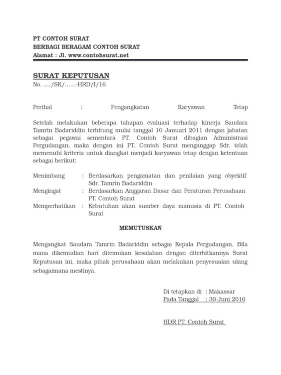 Detail Surat Naik Jabatan Nomer 8