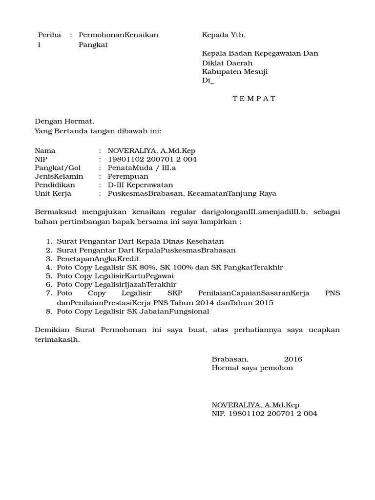 Detail Surat Naik Jabatan Nomer 3
