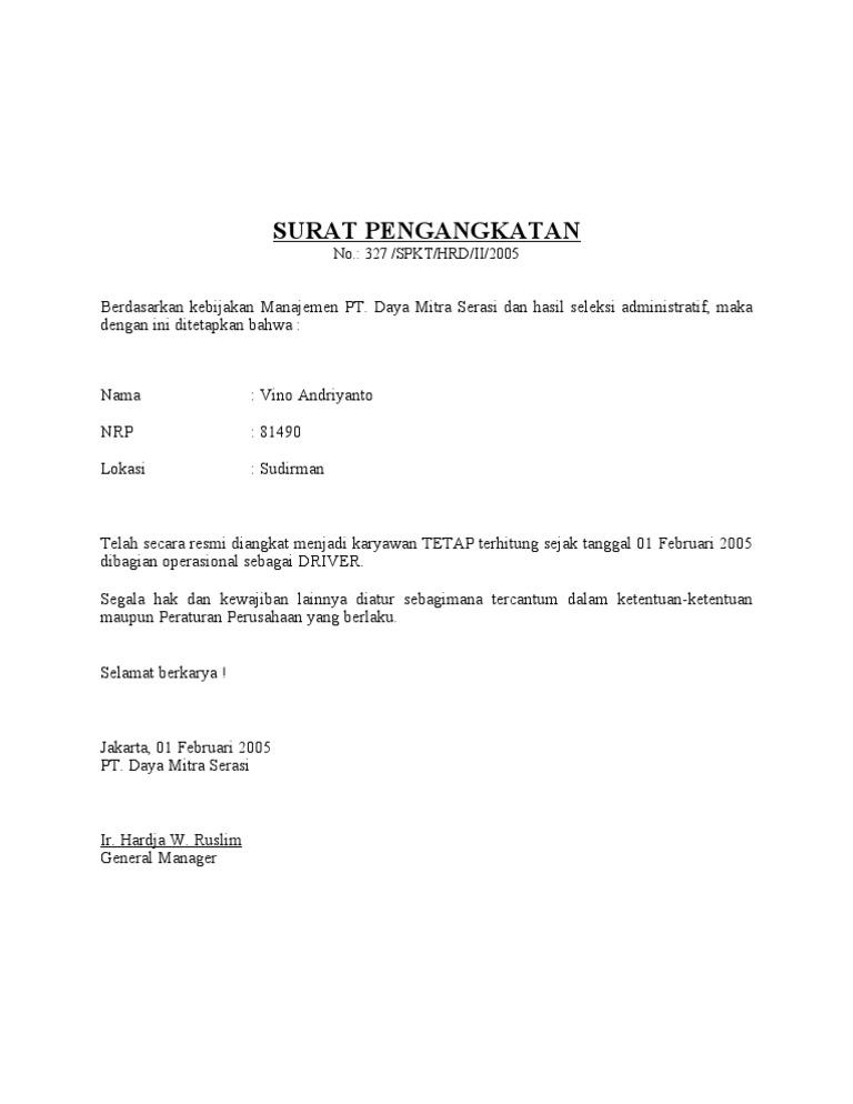 Detail Surat Naik Jabatan Nomer 33