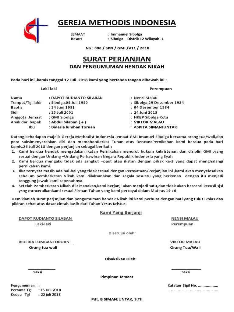 Detail Surat Nikah Gereja Nomer 35