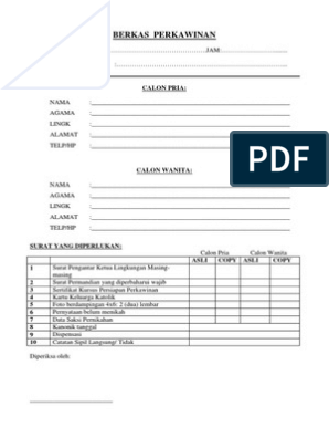 Detail Surat Nikah Katolik Nomer 20