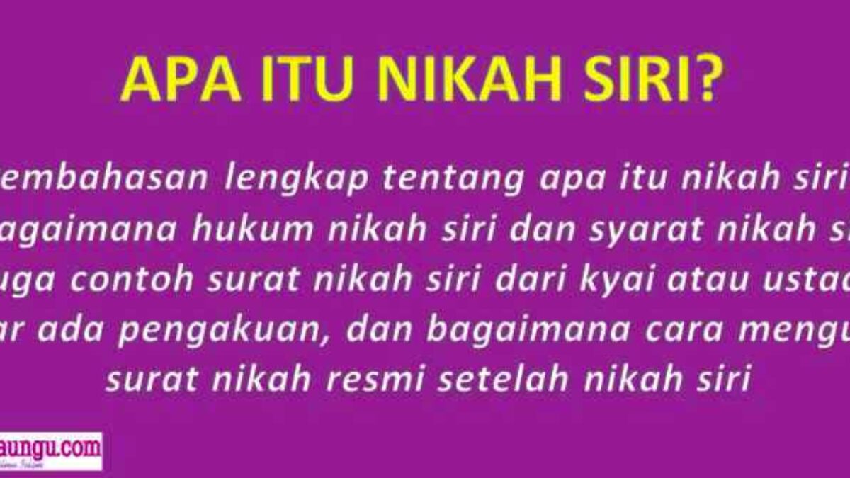 Detail Surat Nikah Siri Nomer 27