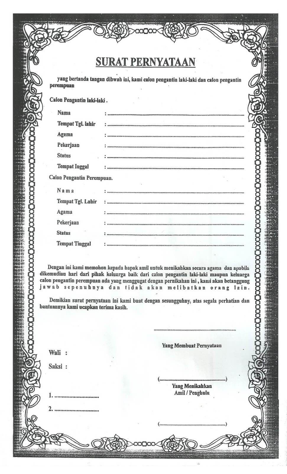 Detail Surat Nikah Siri Nomer 5