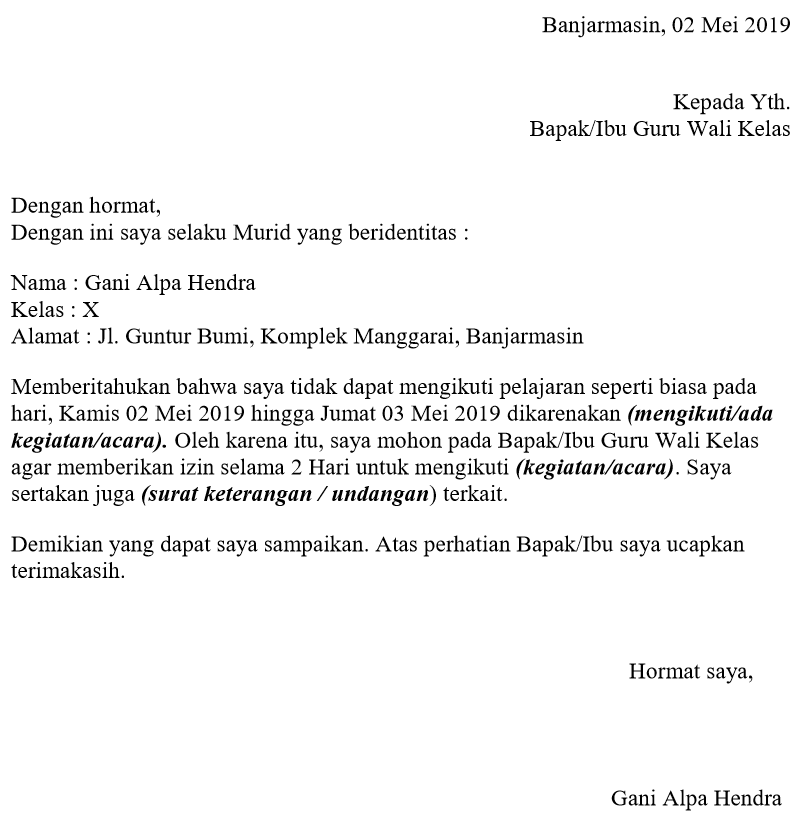 Detail Surat Non Formal Nomer 19