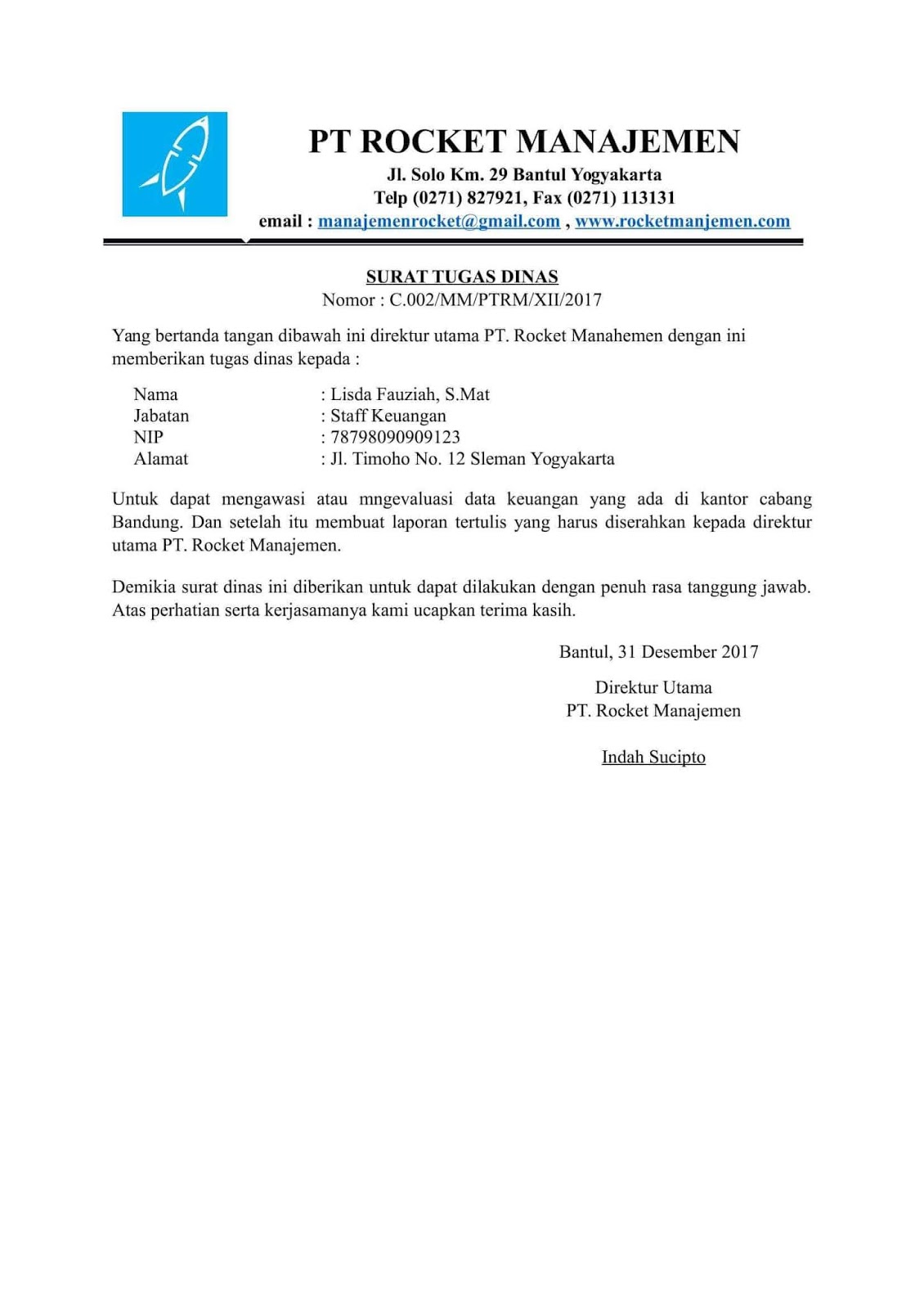 Detail Surat Non Formal Nomer 22