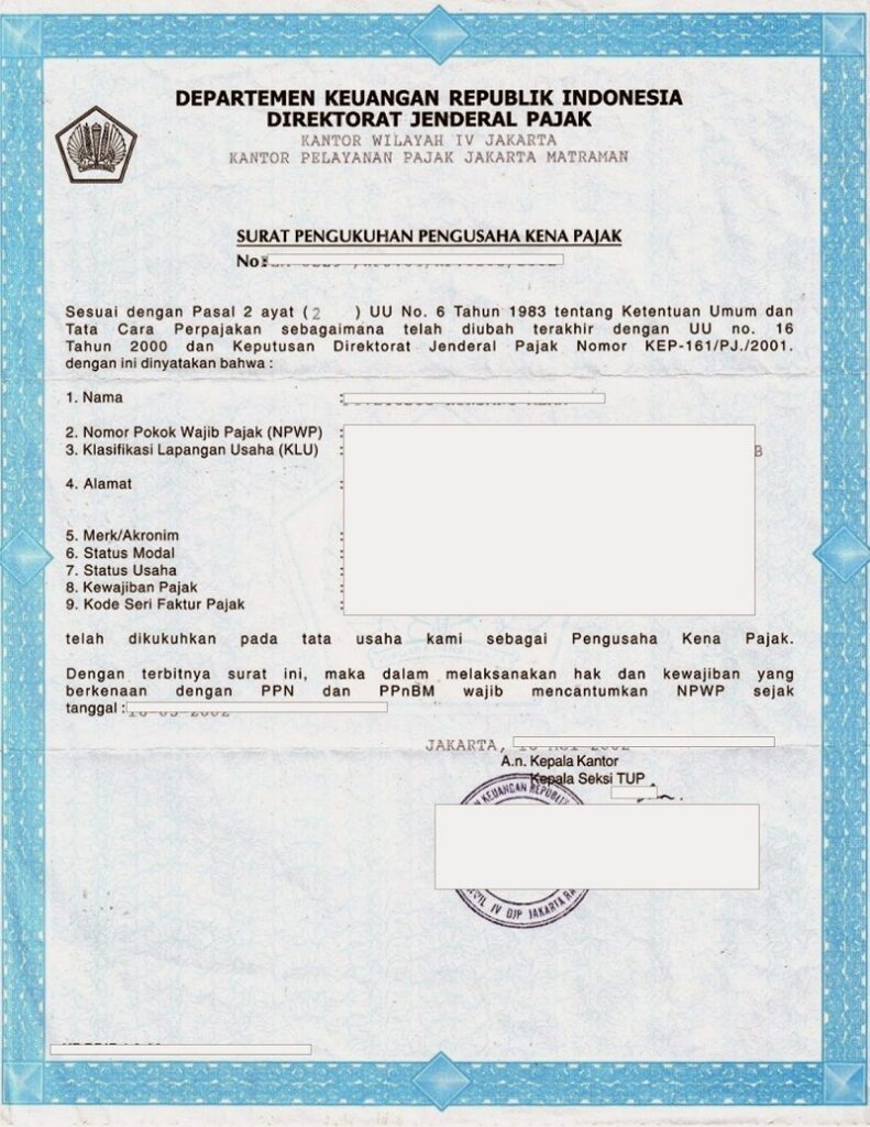 Detail Surat Non Pkp Nomer 43