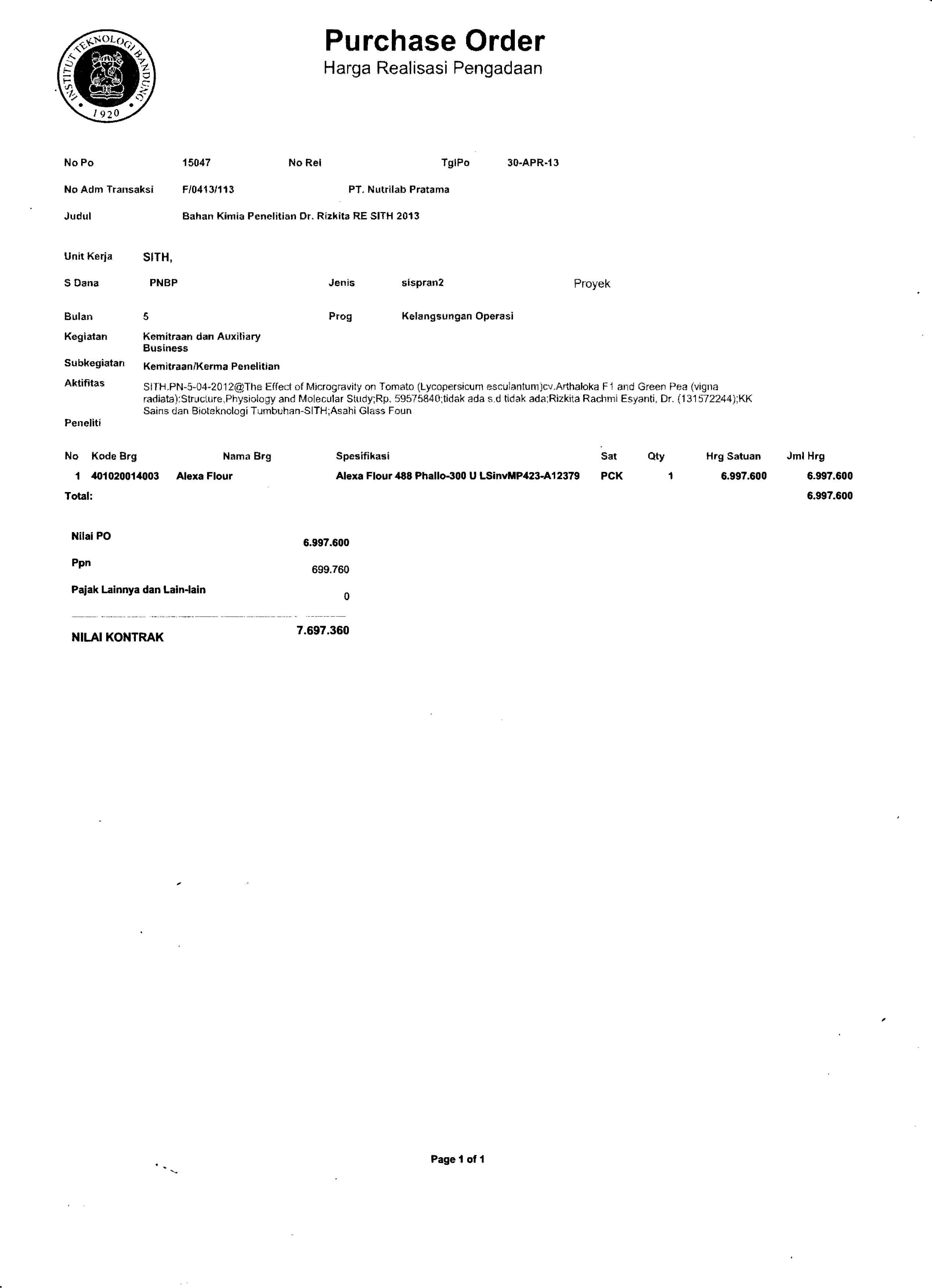 Detail Surat Non Pkp Nomer 47