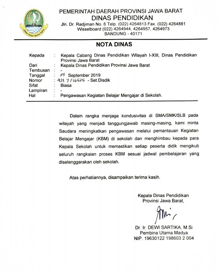 Detail Surat Nota Dinas Nomer 25