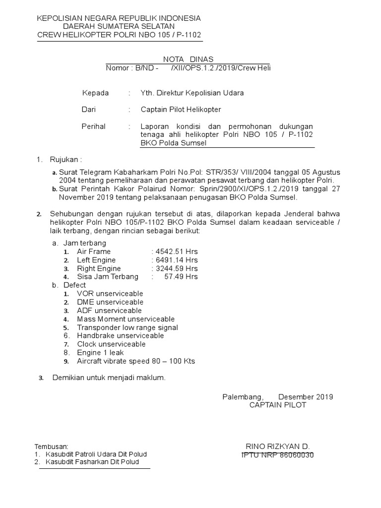 Detail Surat Nota Dinas Nomer 29