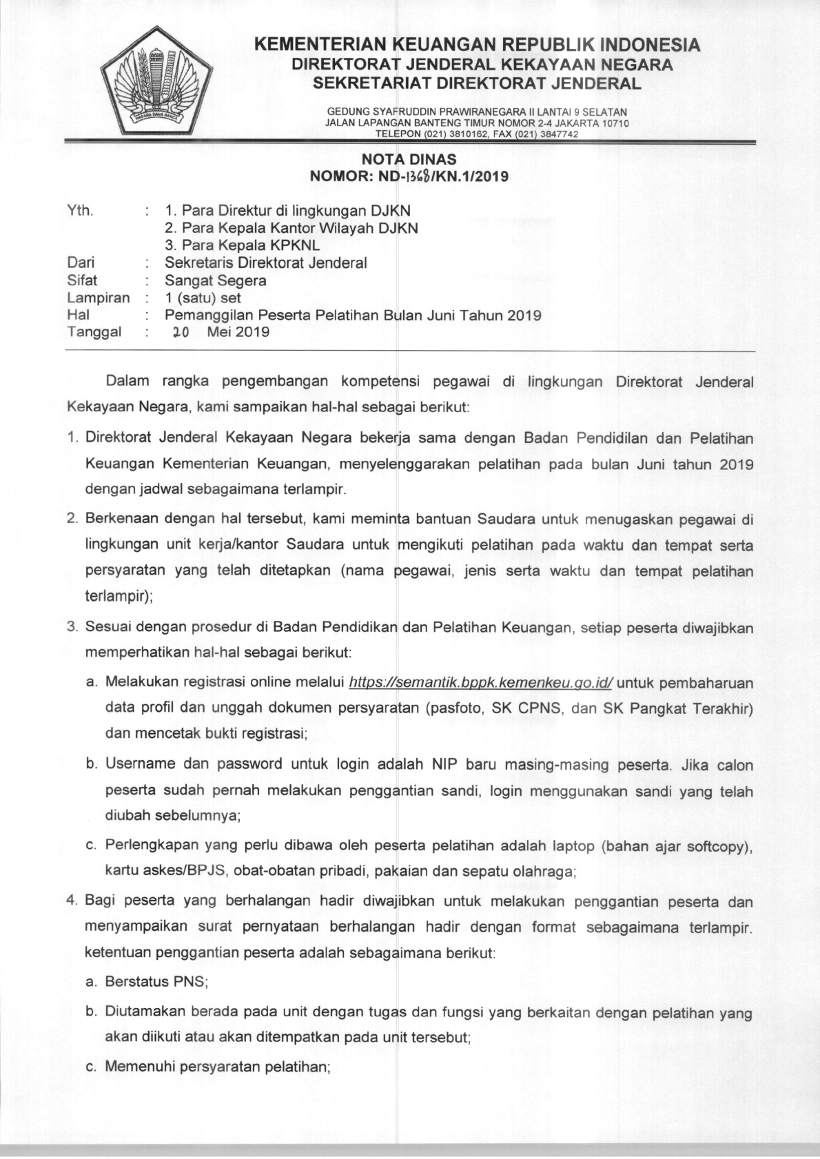 Detail Surat Nota Dinas Nomer 31