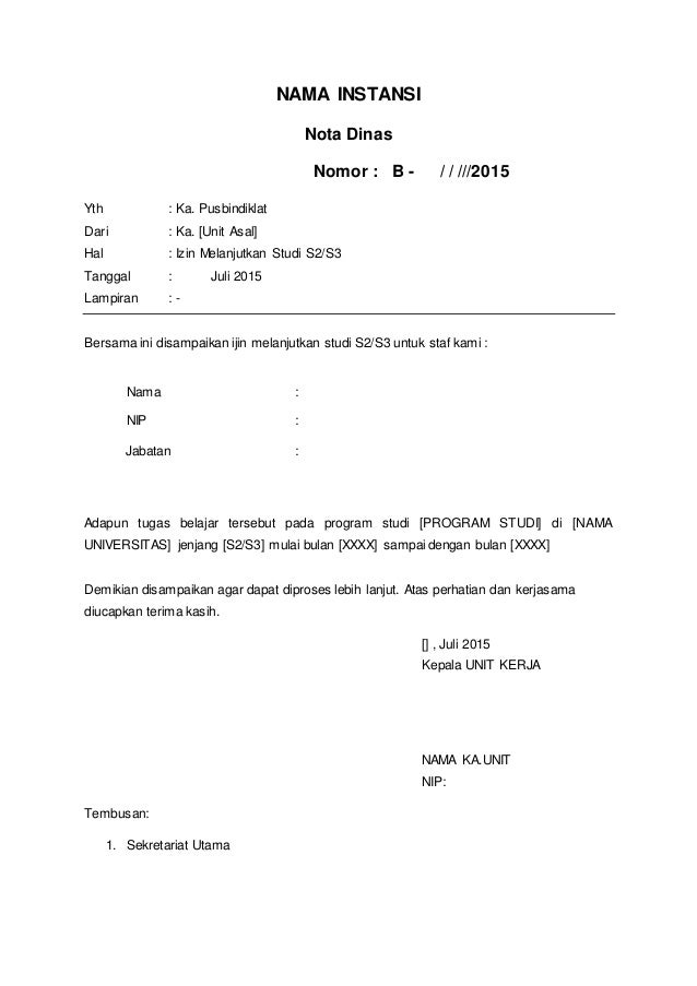 Detail Surat Nota Dinas Nomer 8