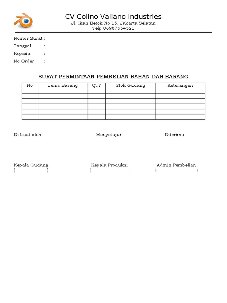 Detail Surat Order Pembelian Nomer 39