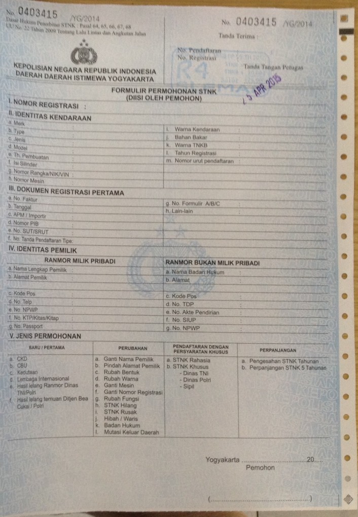 Detail Surat Pajak Motor Nomer 17