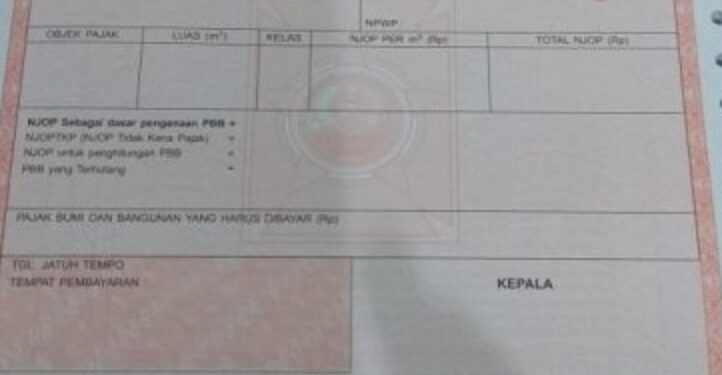 Detail Surat Pajak Tanah Nomer 12