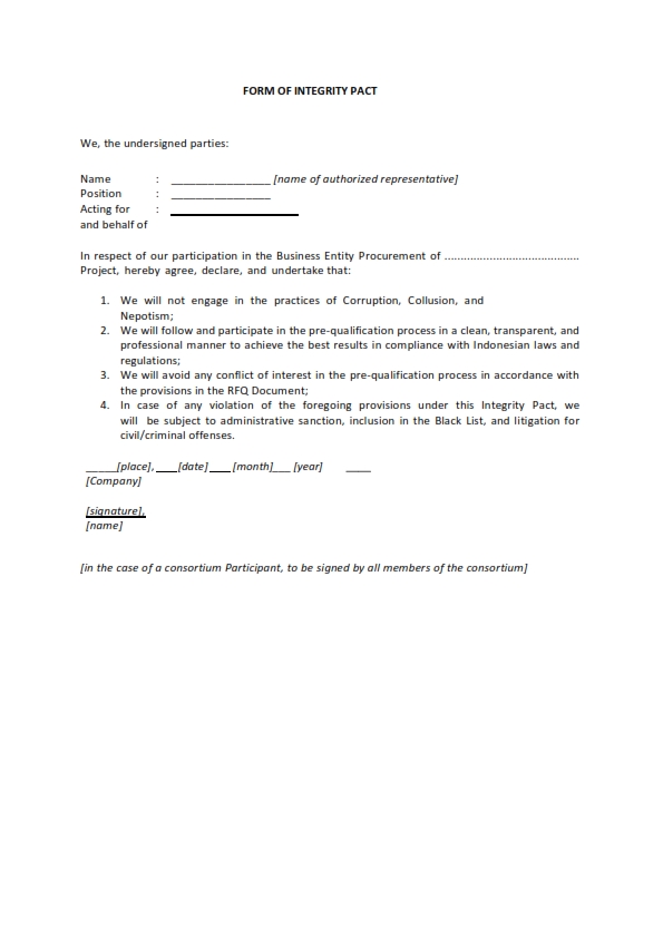 Detail Surat Pakta Integritas Nomer 10