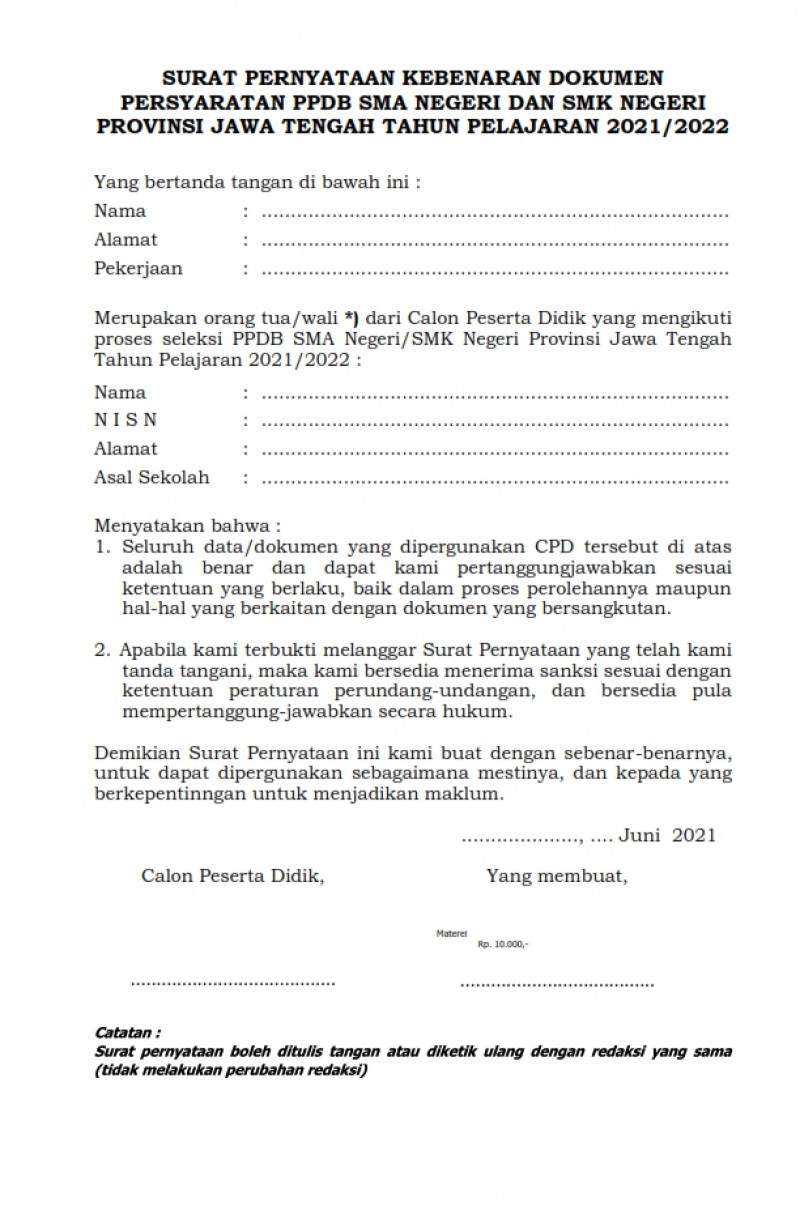 Detail Surat Pakta Integritas Nomer 4