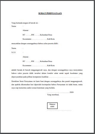 Detail Surat Pakta Integritas Nomer 8