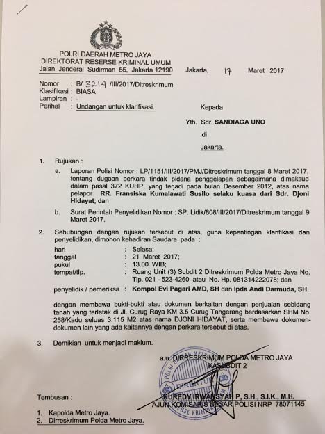 Detail Surat Panggilan Polisi Nomer 23