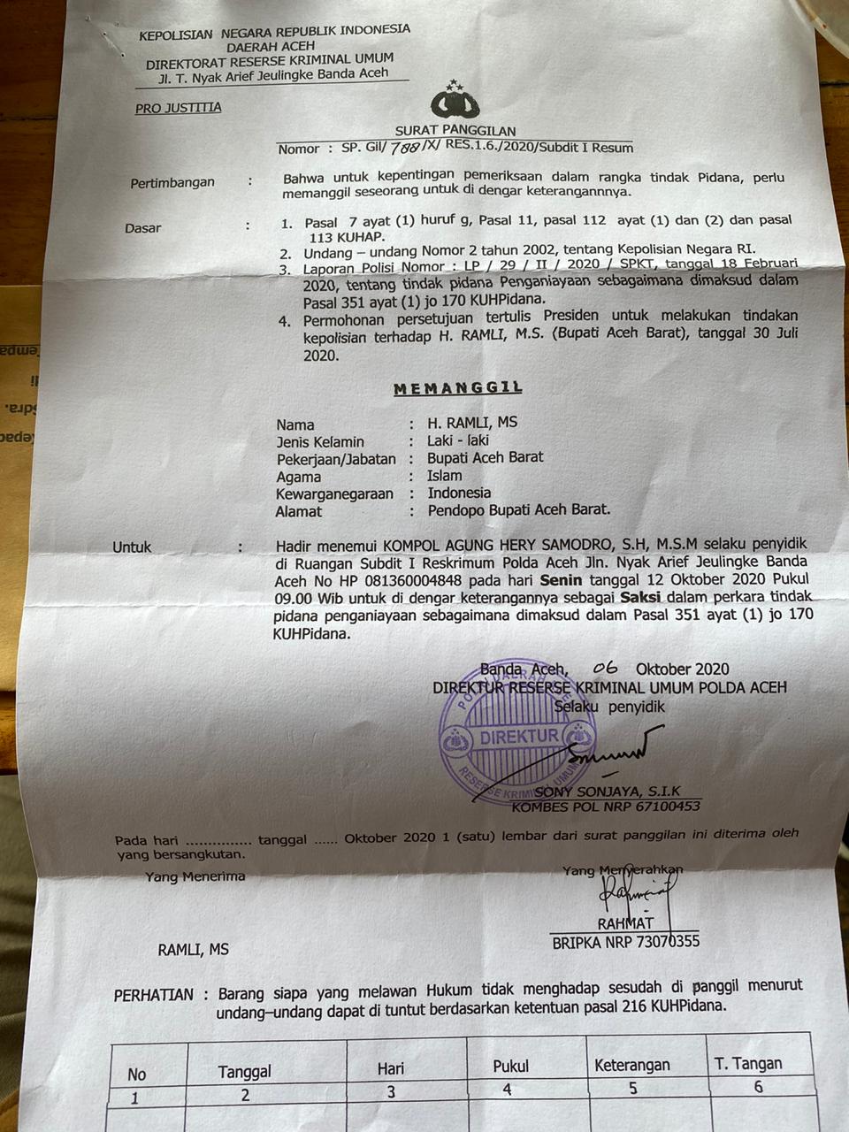 Detail Surat Panggilan Polisi Sebagai Saksi Nomer 10